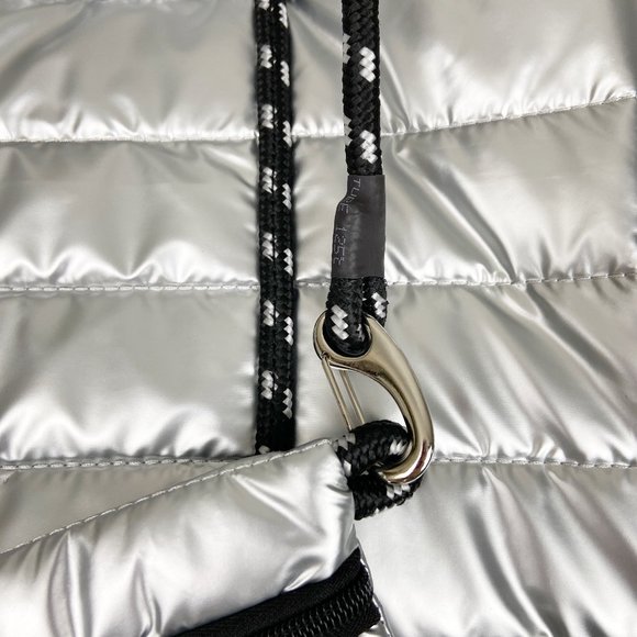 Puffer Metallic Silver Nylon Large Tote Puffy - Picture 8 of 10